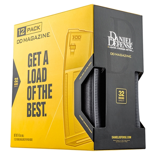 Picture of Daniel Defense DD Magazine, 556NATO, Compatible with AR15, 32 Rounds, Matte Finish, Black, Pack of 12 Magazines 13-072-00160-006