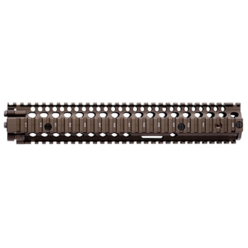 Picture of Daniel Defense M4A1 RIS II Handguard 12.25" 2-Piece, Free-Floating Style Made of 6061-T6 Aluminum with Flat Dark Earth Anodized Finish & Picatinny Rail for AR-15 0100408001