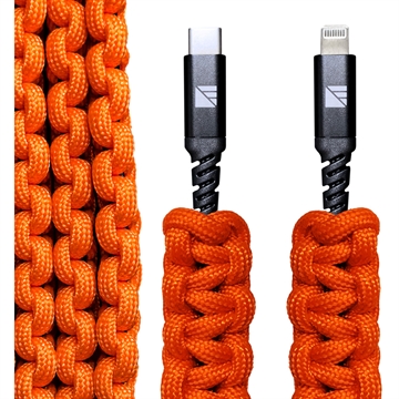 Picture of Dark Energy Dark Energy Lightning to C Paracord Cable Orange IND-LCC03HIVIS