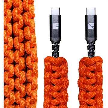 Picture of Dark Energy Dark Energy USB C to C Paracord Cable Orange IND-CCC03HIVIS