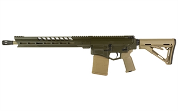 Picture of Diamondback Firearms DB10, Semi-automatic, AR, 308 Winchester, 16" Barrel, CNC DBSB-IV Flash Hider, Mid-Length Gas System, Cerakote Finish, Olive Drab Green, Flat Dark Earth Furniture, Magpul MOE K2 Pistol Grip, Magpul MOE Carbine Stock, 15" M-LOK Rail, 20 Rounds, 1 Magazine DB101AC191