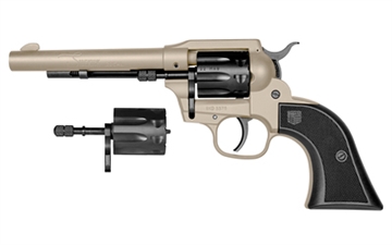 Picture of Diamondback Firearms Sidekick, Double Action/Single Action, Metal Frame Revolver, 22 LR/22 WMR, 5.5" Barrel, Zinc, Cerakote Finish, Desert Sage, Black Cylinder, Checkered Glass Filled Nylon Grips, Blade Front Sight, Integral Rear Sight, 9 Rounds DB053CA261