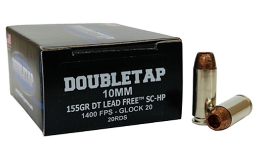 Picture of DoubleTap Ammunition Lead Free, 10MM, 155 Grain, Copper, 20 Round Box, California Certified Nonlead Ammunition 10MM155X