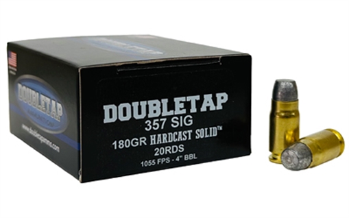 Picture of DoubleTap Ammunition Hardcast Solid, 357SIG, 180 Grain, Wide Flat Nose Gas Check Hardcast, 20 Round Box 357S180HC