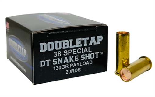 Picture of DoubleTap Ammunition SnakeShot, 38 Special, 130 Grain, #9 Shot with Hardcast Full Wadcutter, 20 Round Box 38SPSS2