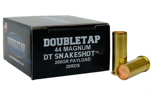 Picture of DoubleTap Ammunition SnakeShot, 44 Magnum, 200 Grain, #9 Shot with Hardcast Full Wadcutter, 20 Round Box 44MSS2