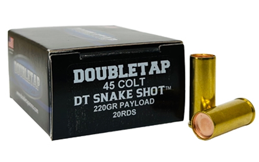Picture of DoubleTap Ammunition SnakeShot, 45 Long Colt, 220 Grain, #9 Shot with Hardcast Full Wadcutter, 20 Round Box 45CSSS2