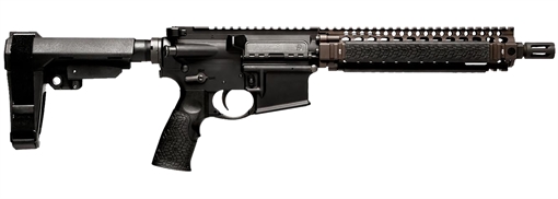 Picture of Daniel Defense DDM4 MK18 No Magazine 10.30" Black Threaded Barrel, Black Hardcoat Anodize Aluminum Picatinny Rail Receiver, SB Tactical SBA3 Brace, Black Overmolded Grip, Ambidextrous 0208806030067