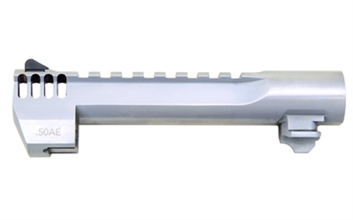 Picture of Magnum Research Barrel, .50 Action Express, 6", Picatinny Accessory Rail, With Muzzle Brake, Fits Desert Eagle MK XIX 50AE, Brushed Chrome Finish, Silver BAR506BCIMB