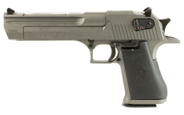 Picture of Magnum Research Desert Eagle, MK19, Single Action, Semi-automatic, Metal Frame Pistol, Full Size, 44 Magnum, 6" Barrel, Steel, Tungsten, Rubber Grips, Fixed Sights, Ambidextrous Thumb Safety, 8 Rounds, 1 Magazine, Ambidextrous, California Compliant DE44CATU