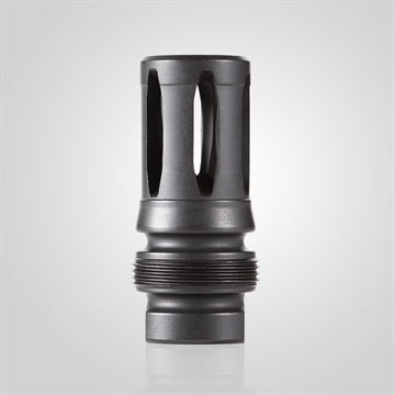 Picture of Dead Air Xeno Flash Hider Black Nitride 4140 Steel with 1/2"-28 tpi Threads, 2.16" OAL & .99" Diameter DA121