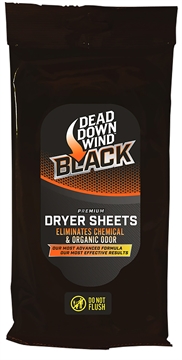 Picture of Dead Down Wind Dryer Sheets Black Premium Odor Eliminator Unscented Scent Dryer Sheet 40 Count 117019