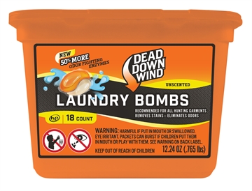 Picture of Dead Down Wind Laundry Bombs Odor Eliminator Unscented Scent 12.24 oz Tub 18 count 118318