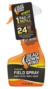 Picture of Dead Down Wind Evolve Field Spray Pac-It Combo Odor Eliminator Unscented Scent 24 oz Trigger Spray 1312418