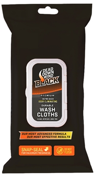Picture of Dead Down Wind Wash Cloths Black Premium Odor Eliminator Unscented Scent 40 Count 13725