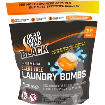Picture of Dead Down Wind Laundry Bombs Black Premium Odor Eliminator Unscented Scent 36CT 118418