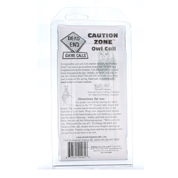 Picture of DEAD END GAME CALLS INC. CAUTION ZONE OWL CALL CZ002