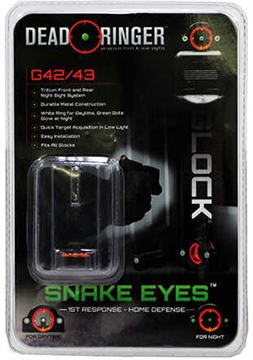 Picture of DEAD RINGER SNAKE EYES GHOST RING GP FRONT/REAR GLOCK 42 TRITIUM GLOCK NS GRN/GRN DR4913