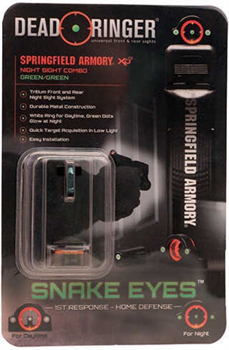 Picture of DEAD RINGER SNAKE EYESGHOST RING GP NS TRITIUM GRN/GRN SPRINGFIELD XDS 700465984715