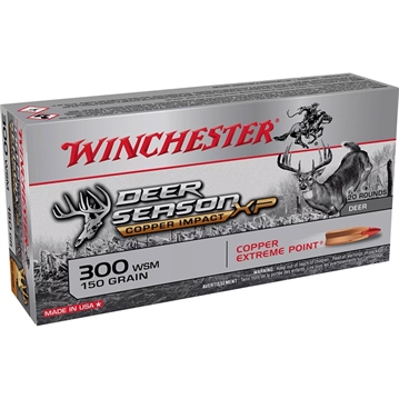 Picture of Winchester 300 WSM 150GR EXTREME POINT COPPER IMPACT 20/BOX X300SDSLF