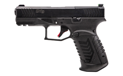 Picture of Derya DY9, Striker Fired, Semi-automatic, Polymer Frame Pistol, Full Size, 9MM, 3.86" Barrel, Melonite Finish, Black, Truglo Fiber Optic Front and Rear Sights, Optics Ready Slide, Glock Magazine Compatible, 10 Rounds, 1 Magazine, Includes (2) Optic Plates & (4) Back Straps 10L.DY9.US 10LDY9US