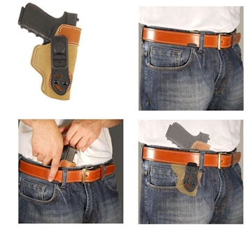 Picture of DeSantis Gunhide Sof-Tuck IWB Natural Leather/Suede Belt Clip Fits Sig P938 Fits Kimber Solo Right Hand 106NAX3Z0