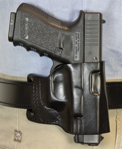 Picture of DESANTIS E-GAT SLIDE HOLSTER OWB RH LTHR FITS GLOCK 19 BLK 115BAB2Z0