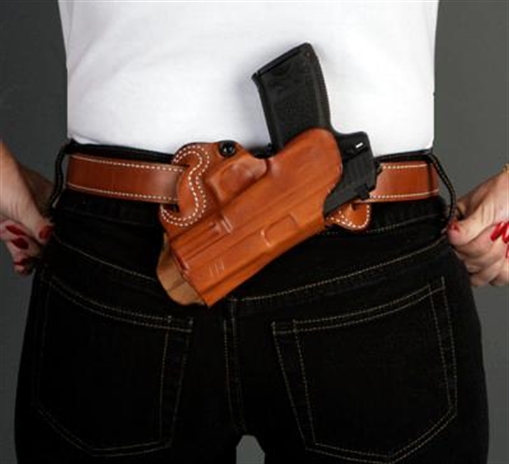 Picture of DeSantis for Glock 26 27 33 Small of Back-Style 067 Left Hand Tan 067TBE1Z0