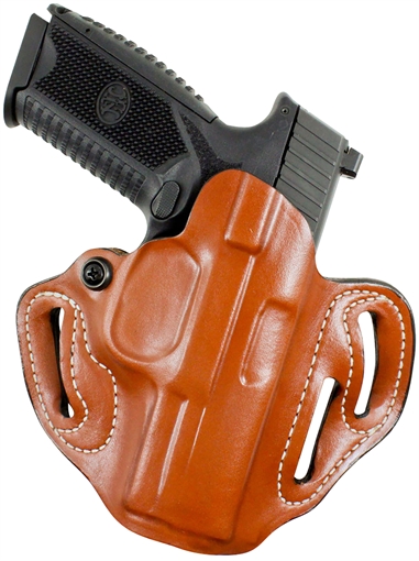 Picture of DeSantis Gunhide Speed Scabbard OWB Tan Leather Belt Slide Fits Springfield Prodigy w/wo Red Dot Fits 5" Barrel Left Hand 002TB8WZ0
