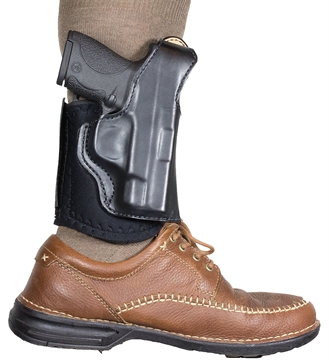 Picture of DeSantis Gunhide Die Hard Rig Ankle Black Leather/Sheepskin Ankle Fits S&W M&P Shield 9/40 Right Hand 014PCX7Z0