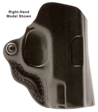 Picture of DeSantis Gunhide Mini Scabbard OWB Black Leather Belt Slide Fits Springfield Prodigy w/wo Red Dot Fits 4.25" Barrel Left Hand 019BB7WZ0