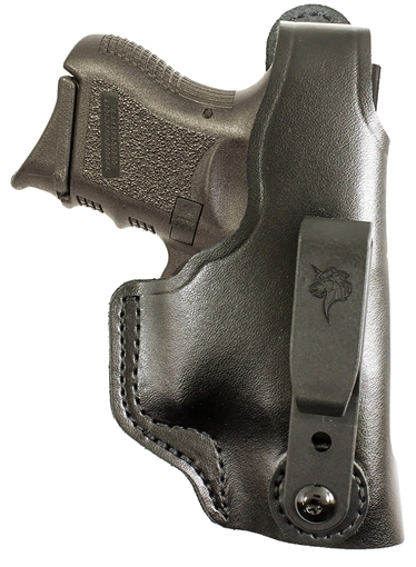 Picture of DeSantis Gunhide Dual Carry II IWB/OWB Black Leather Belt Clip Compatible w/Glock 19/Beretta Cougar/Sig P225 Right Hand 033BAB6Z0