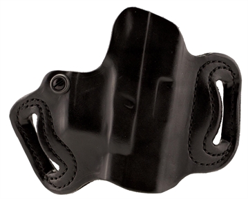 Picture of DeSantis Gunhide Mini Slide OWB Black Leather Belt Slide Compatible w/Most Glock Belt 1.75" Wide Right Hand 086BAE1Z0