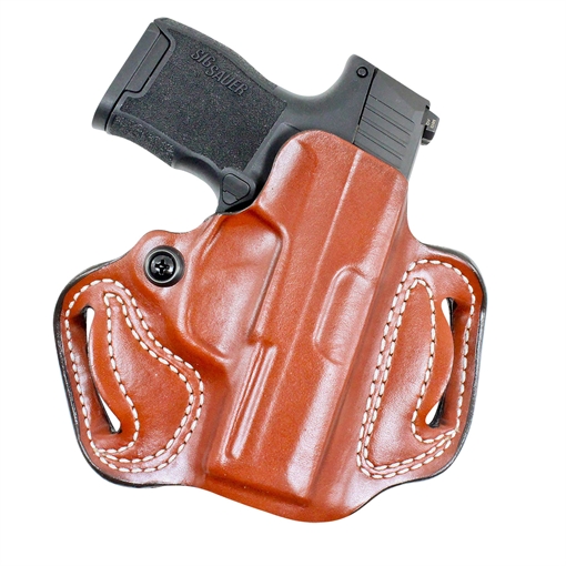 Picture of DeSantis Gunhide Mini Slide OWB Tan Leather Belt Slide Fits Sig P365 Belt 1.75" Wide Right Hand 086TA8JZ0