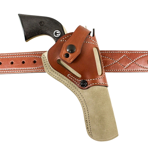 Picture of DeSantis Gunhide Wild Hog, OWB Holster, Ambidextrous, Natural Leather, Fits Heritage Rough Rider 6.5", Leather Construction 189NJ3UZ0