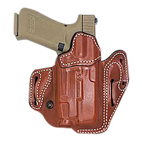 Picture of DeSantis Gunhide Vengeance Scabbard OWB Tan Leather Fits Sig P320C/P250C w/RD, Belt Slide, Right Hand 201TA2SZ0