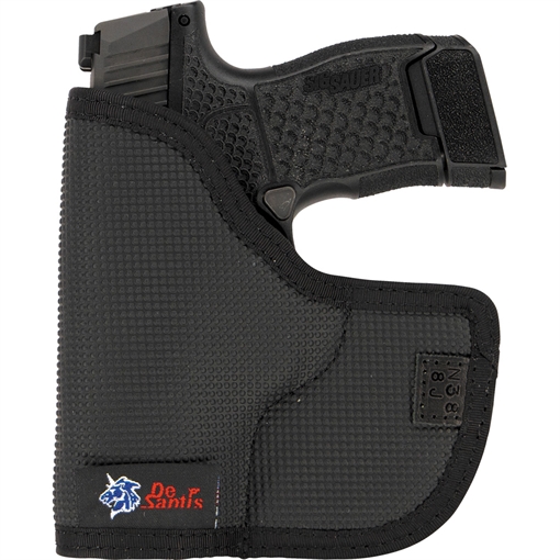 Picture of DeSantis Gunhide Nemesis Pocket Black Rubberized Fabric Fits Springfield Hellcat/OSP/Mossberg MC1sc/Naroh N1 Ambidextrous N38BJ6RZ0