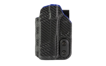 Picture of DeSantis Gunhide Slim-Tuk, Inside Waistband Holster, Fits Glock 43X MOS, Ambidextrous, Carbon Fiber Exterior Finish, Blue Kydex Interior 219KJ3TZ0