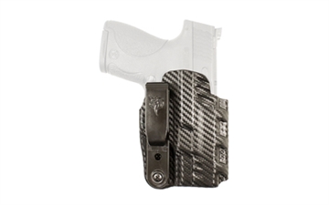 Picture of DeSantis Gunhide Slim-Tuk, Inside Waistband Holster, Fits S&W M&P Shield, Ambidextrous, Carbon Fiber Exterior Finish, Blue Kydex Interior 219KJX7Z0