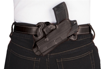 Picture of DESANTIS SMALL OF BACK HOLSTER BLACK LEATHER RH 1911 GOV/COM/OFF 067BA21Z0