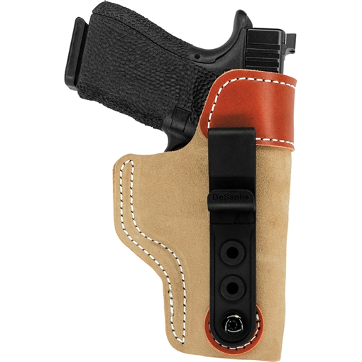 Picture of DeSantis Gunhide Sof-Tuck IWB Tan Leather/Suede Belt Clip Fits Colt Mustang Right Hand 106NAR7Z0