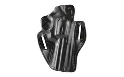 Picture of DeSantis Gunhide 002, Speed Scabbard, Belt Holster, 2 Belt Slots, No Tension Screw, Fits 4" Ruger GP100, S&W L Frame, Colt Python, Colt Trooper, Dan Wesson 15/2, 15/2V, 15/2VH, Right Hand, Black Leather 002BA34Z0