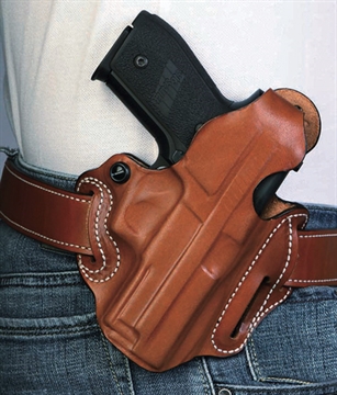 Picture of DESANTIS THUMB BREAK SCABBARD RH OWB LEATHER M&P SHLD 9 TAN 001TAX7Z0