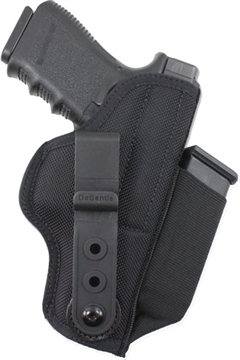 Picture of DeSantis Gunhide Tuck-This II IWB Black Nylon Belt Clip Compatible w/Ruger LC9/Glock 42/Colt Officer Belt 1.75" Wide Ambidextrous M24BJD6Z0