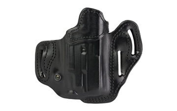 Picture of DeSantis Gunhide Vengeance Scabbard, #201, Light Bearing OWB Holster, Leather, Right Hand, Black, Fits Glock 19/23/32/45/19X/19 GEN 5 with Streamlight TLR-7A 201BA6VZ0