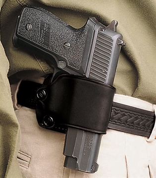 Picture of DESANTIS YAQUI SLIDE HOLSTER RH LEATHER LARGE SA AUTOS BLK 023BASAZ0