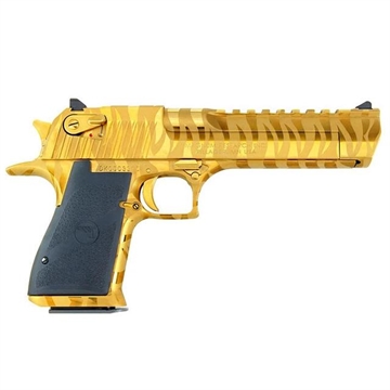 Picture of Desert Eagle Mark XIX Gold W/Tiger Stripes Handgun .44 Rem Mag 7rd Magazines(2) 6" Barrel Titanium Gold Finish - BLEMISHED DE44TG-TSU BLEM