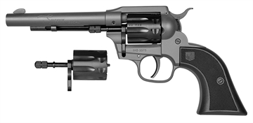 Picture of Diamondback Firearms Sidekick, Double Action/Single Action, Metal Frame Revolver, 22 LR/22 WMR, 5.5" Barrel, Zinc, Cerakote Finish, Dark Gray, Black Cylinder, Checkered Glass Filled Nylon Grips, Blade Front Sight, Integral Rear Sight, 9 Rounds DB053CA051