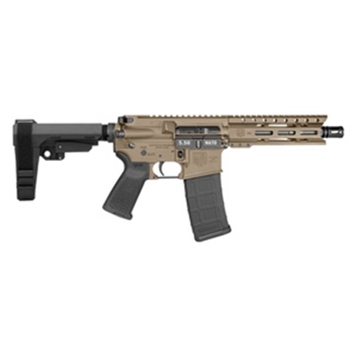 Picture of Diamondback DB15 5.56 NATO 30+1 7" Flat Dark Earth Cerakote Heavy Barrel 7075-T6 Aluminum Receiver 6" M-LOK Handguard SBA3 Brace Magpul MOE Grip DB1913K061