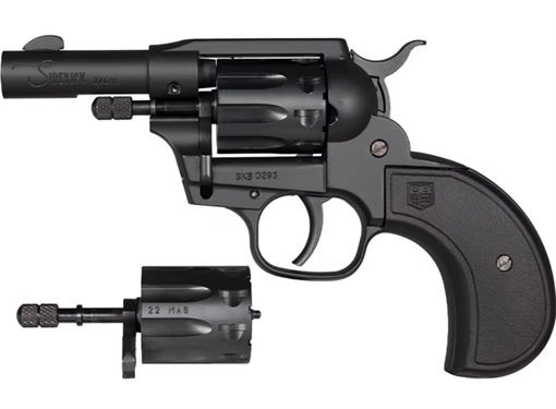 Picture of Diamondback Firearms Birdshead Sidekick, Double Action/Single Action, Metal Frame Revolver, 22 LR/22 WMR, 3" Barrel, Zinc, Cerakote Finish, Black, Checkered Glass Filled Nylon Grips, Blade Front Sight, Integral Rear Sight, 9 Rounds DB0600A001